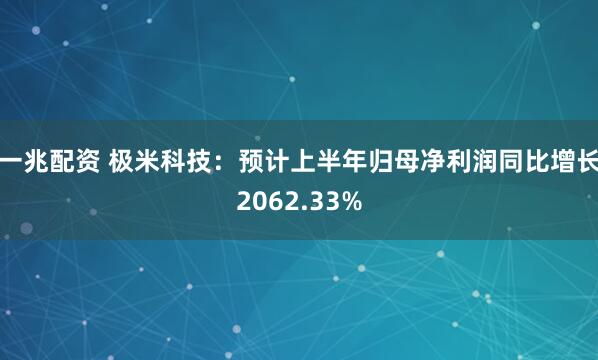 一兆配资 极米科技：预计上半年归母净利润同比增长2062.33%